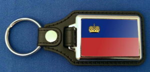 Liechtenstein Schlüsselanhänger aus Metall und Kunstleder | ca. 95 X 37  mm