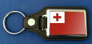 Tonga Schlüsselanhänger aus Metall und Kunstleder | ca. 95 X 37  mm
