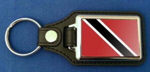 Trinidad und Tobago Schlüsselanhänger aus Metall und Kunstleder | ca. 95 X 37  mm
