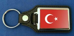 Türkei Schlüsselanhänger aus Metall und Kunstleder | ca. 95 X 37  mm