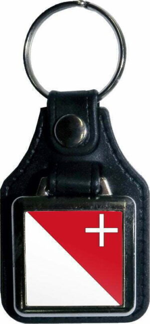 Ausserschwyz Schlüsselanhänger quadratisch aus Kunstleder und Metall | 37 x 85 mm